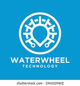 water wheel icon vector illustration water wheel logo