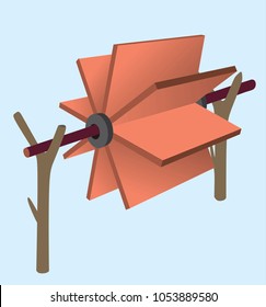water wheel illustration
