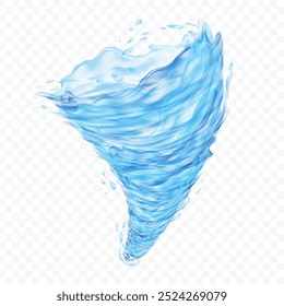 Hidromasaje de agua o tornado. Aislado sobre fondo transparente. Ilustración vectorial de stock