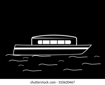Water white black boat river transport sign symbol rest
