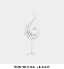 water in wine glass, Transparent water vector ,moving red wine glass over a white background, beverage , drink water