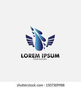 water and wings logo icon for nature and business company