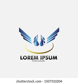 water and wings logo icon for nature and business company