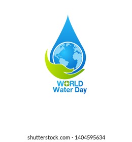 Water world day with hand hold faucet or water tap with a drop