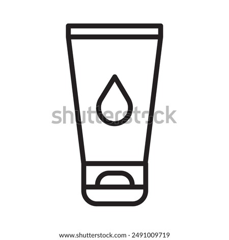 Water-based lubricant icon Black line art vector logo