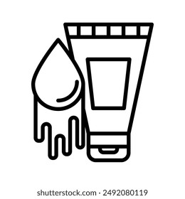 Water-based lubricant icon linear logo mark in black and white
