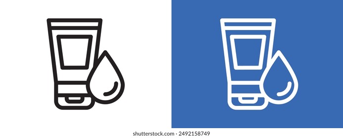Water-based lubricant logo sign set vector outline