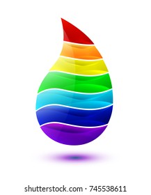 water-based paint, bright vector illustration. rainbow of color in the form of a drop