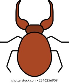 contorno de insecto hemipte de insecto de agua de parábola