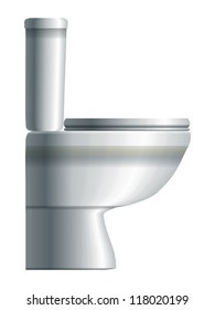 Water-closet. Side view. Eps10