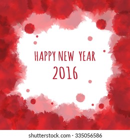 Watercolor 2016 Happy New Year background.vector.