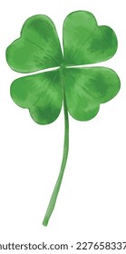 Watercolor 4b leaf clover illustration