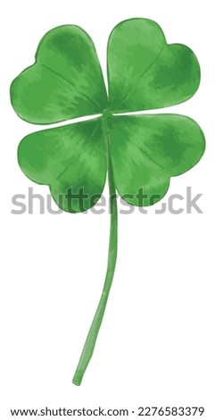 Watercolor 4b leaf clover illustration