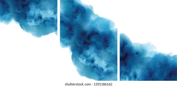 Watercolor abstract aquamarine, background, hand drawn watercolour blue  texture Vector illustration