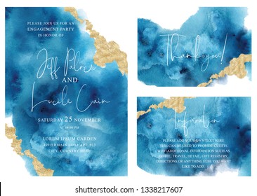 Watercolor abstract aquamarine, background, hand drawn watercolour blue  texture Vector illustration