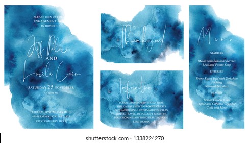 Watercolor abstract aquamarine, background, hand drawn watercolour blue  texture Vector illustration