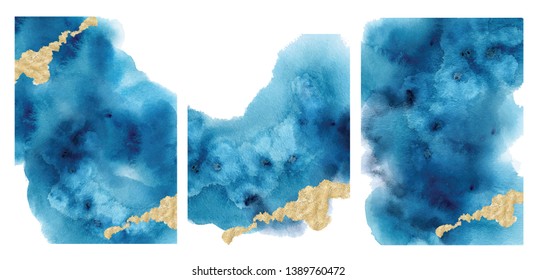 Watercolor abstract aquamarine, background, hand drawn watercolour blue  texture Vector illustration