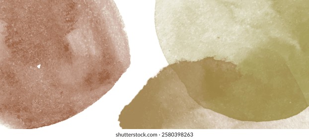 Watercolor abstract art background in earthy colors vector illustration.