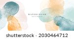 Watercolor abstract art background vector. Wallpaper design with paint brush beige watercolor. Illustration for prints, wall art, cover and invitation cards.