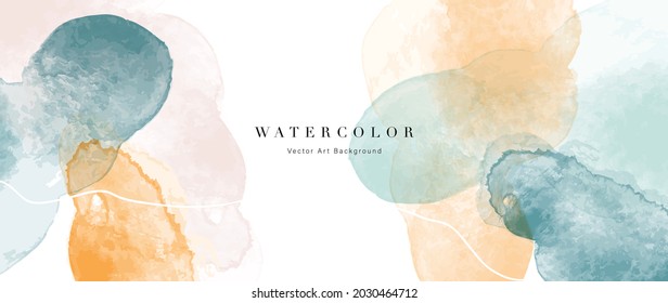 Vector de fondo de arte abstracto de acuarela. Diseño de papel tapiz con pincel color beige de agua. Ilustración para impresiones, arte mural, portada y tarjetas de invitación.