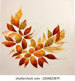 Watercolor Abstract Autumn Decoration Drawings