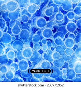Watercolor abstract background. Blue hand painted texture.
