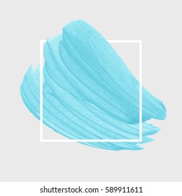 Watercolor abstract background brush paint texture design poster illustration vector over square frame. Perfect acrylic design for beauty headline, logo and sale banner. 
