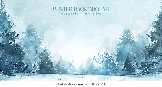 Watercolor abstract background Christmas sky
