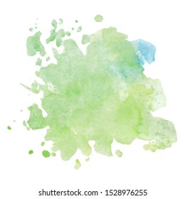 Watercolor abstract background.  The color splashing on the paper. Hand painted watercolor background.