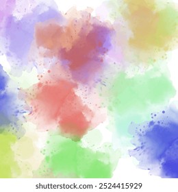 Watercolor abstract background with multiple colors. Watercolor gradient painted background vector.