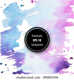 Watercolor abstract background. Stock vector.