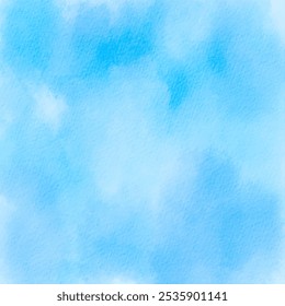 Watercolor abstract background texture with blue colors. Brush painted watercolor soft sky blue background illustration.