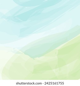 Watercolor abstract background texture of blurry spots in trendy soft blue and green. 