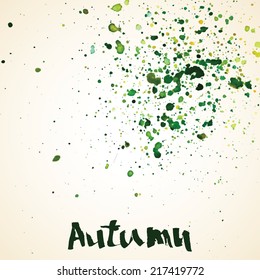 Watercolor abstract background. Vector illustration. Lettering.