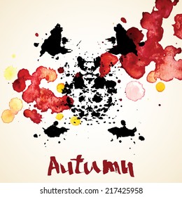 Watercolor abstract background. Vector illustration. Lettering.
