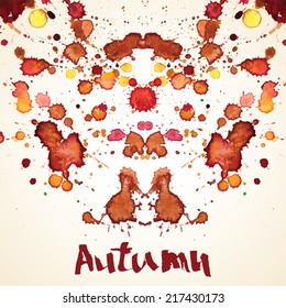 Watercolor abstract background. Vector illustration. Lettering.