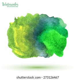 Watercolor abstract background, vector isolated painted element for card or banner design