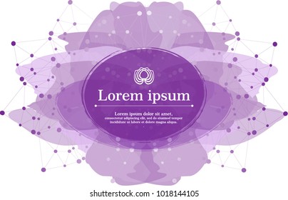 Watercolor abstract banner with a background of social grid with innovation of circles, lines and shapes for websites and printing. You can use it for invitations, postcards, ads. Vector illustration.