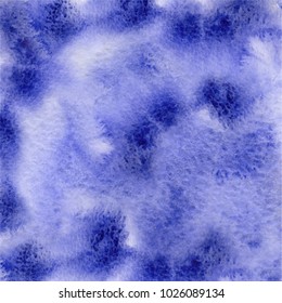 Watercolor abstract blue background with washes  Hand drawn vector illustration