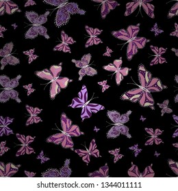 Watercolor abstract bright pattern butterfly wings, retro colors. Background for fabric, textile, print and invitation. Pictures in pink, black and purple colors.