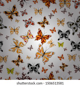 Watercolor abstract bright pattern butterfly wings, retro colors. Background for fabric, textile, print and invitation. Pictures in black, white and yellow colors.