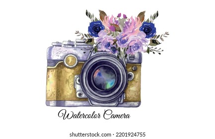 Watercolor Abstract Camera Logo Watercolor Art Stock Vector (Royalty