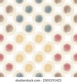 Círculos abstractos de acuarela. Patrón sin fisuras. Diseño de superficie simple.