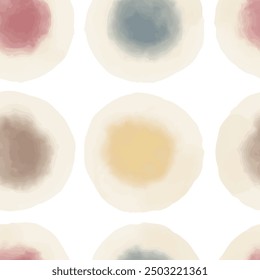 Watercolor abstract circles. Seamless pattern. Simple surface design
