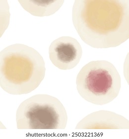 Círculos abstractos de acuarela. Patrón sin fisuras. Diseño de superficie simple
