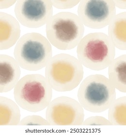 Watercolor abstract circles. Seamless pattern. Simple surface design
