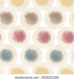 Watercolor abstract circles. Seamless pattern. Simple surface design
