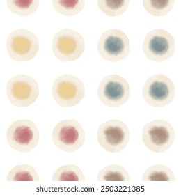 Círculos abstractos de acuarela. Patrón sin fisuras. Diseño de superficie simple

