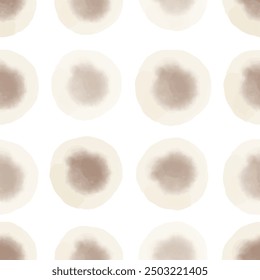 Círculos abstractos de acuarela. Patrón sin fisuras. Diseño de superficie simple

