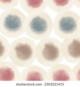 Watercolor abstract circles. Seamless pattern. Simple surface design
